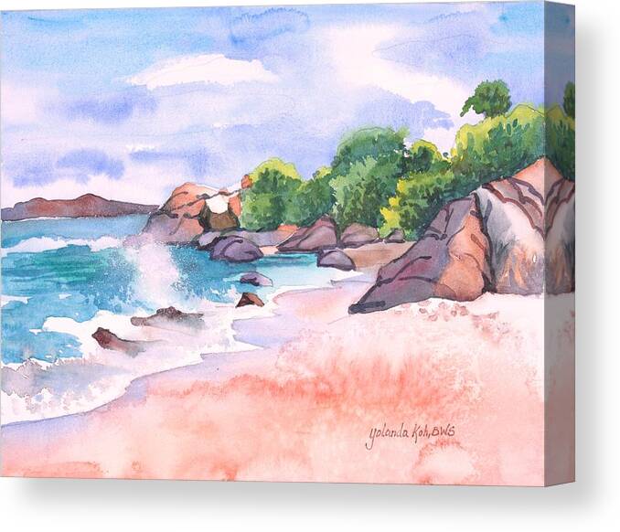Bermuda Canvas Print featuring the painting Pink Sands by Yolanda Koh