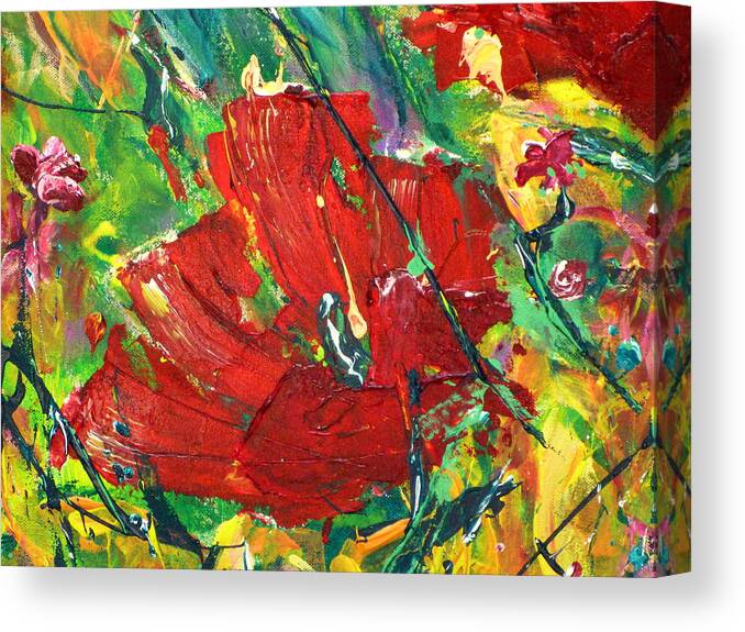 Flowers Canvas Print featuring the painting Poppy II by Tracy Bonin