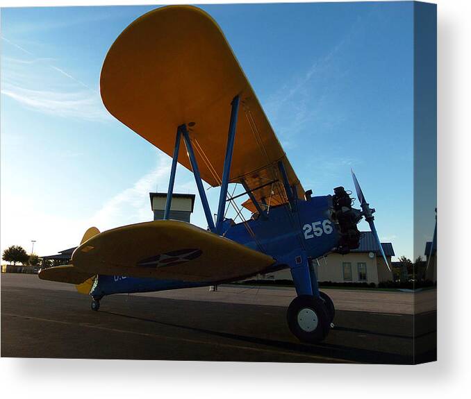 Airport Canvas Print featuring the photograph Preston's Boeing Stearman 000 by Christopher Mercer