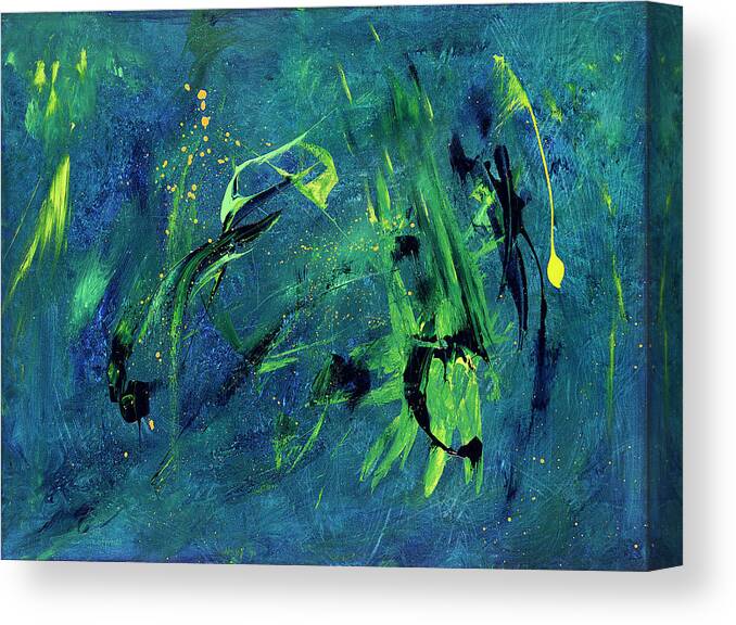 Primordial Canvas Print featuring the painting Primordial Soup by Joe Loffredo