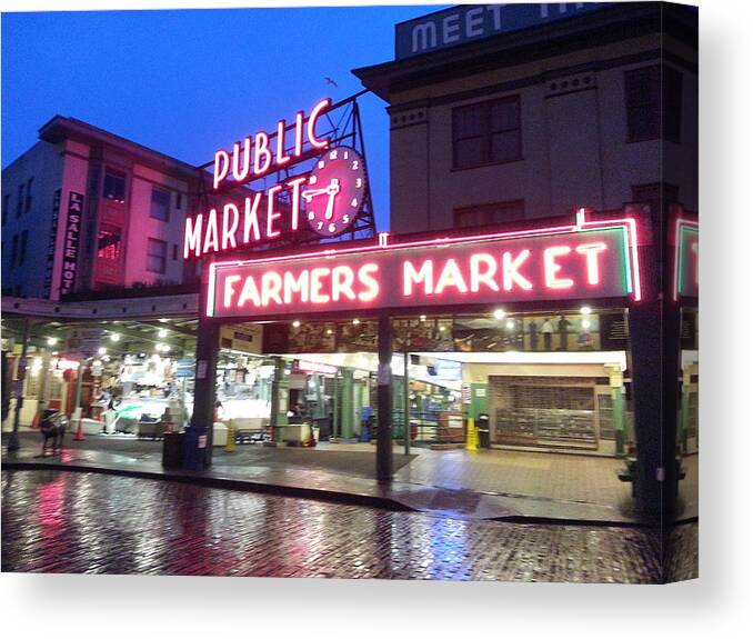 Public Market Canvas Print featuring the photograph Public Market, Seattle by FD Graham