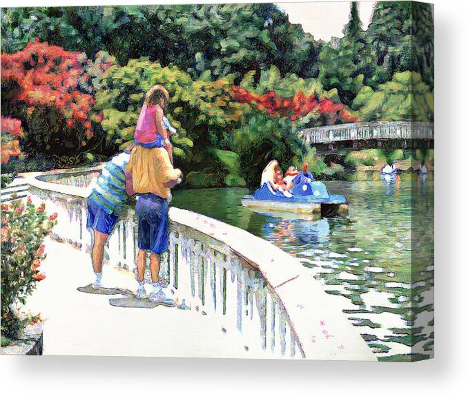 Pullen Park Canvas Print featuring the painting Pullen Park by Tommy Midyette