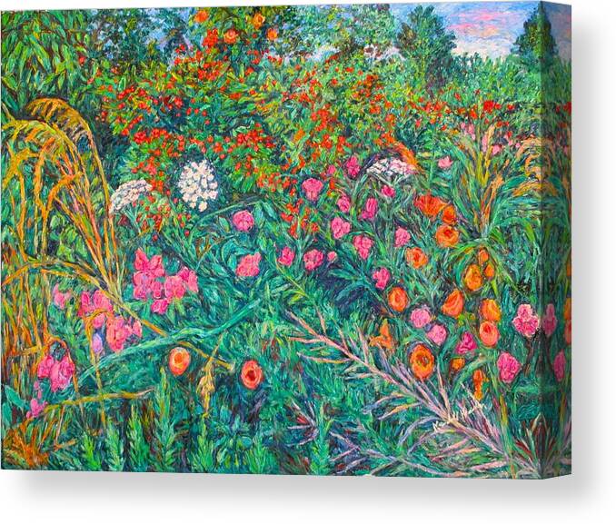 Wildflowers Canvas Print featuring the painting Queen Annes Lace by Kendall Kessler