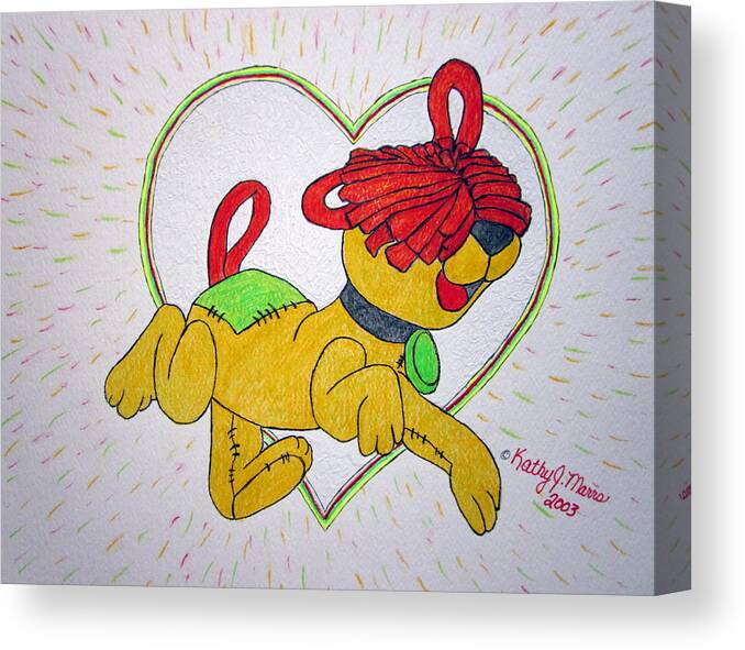 Raggedy Arthur Canvas Print featuring the painting Raggedy Arthur by Kathy Marrs Chandler