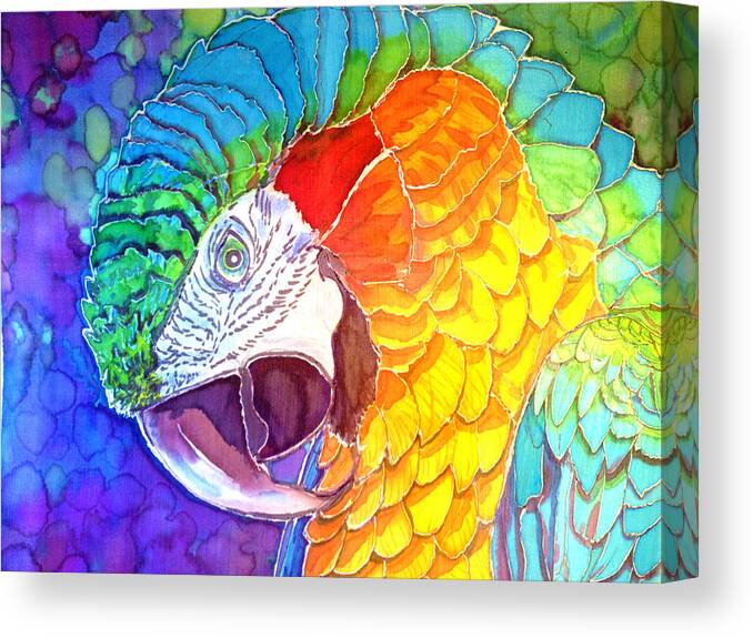 Macaw Canvas Print featuring the painting Rainforest Regalia by Kelly Smith