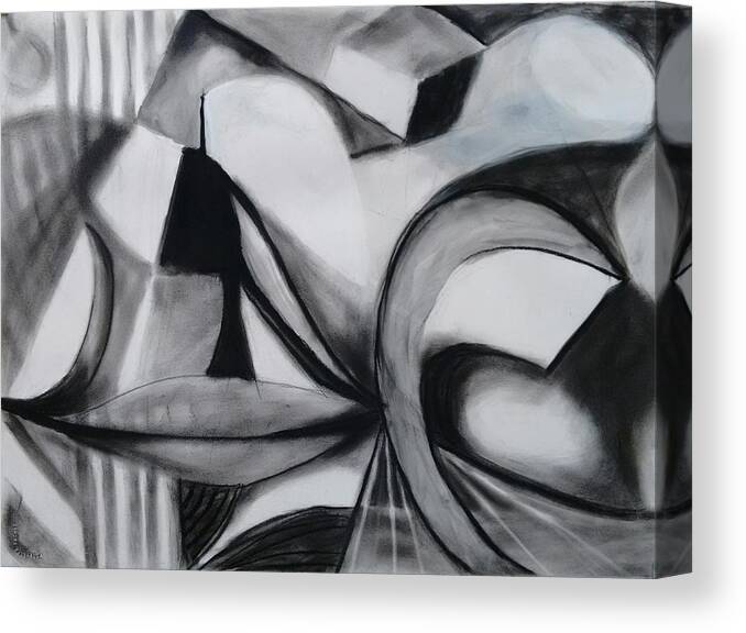 Abstract Canvas Print featuring the painting Random Shapes by Nicolas Bouteneff