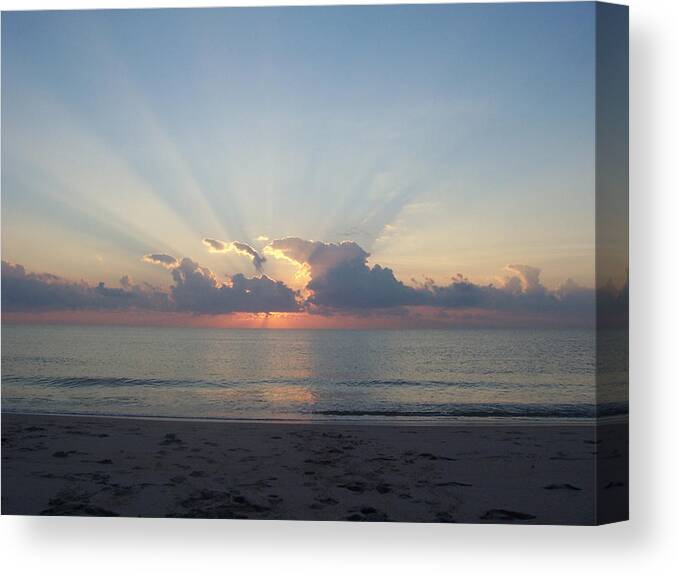 Beach Canvas Print featuring the photograph Rays of Light by Sheila Silverstein