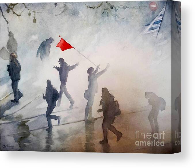 Rebellion Canvas Print featuring the painting Rebellion by Francoise Chauray