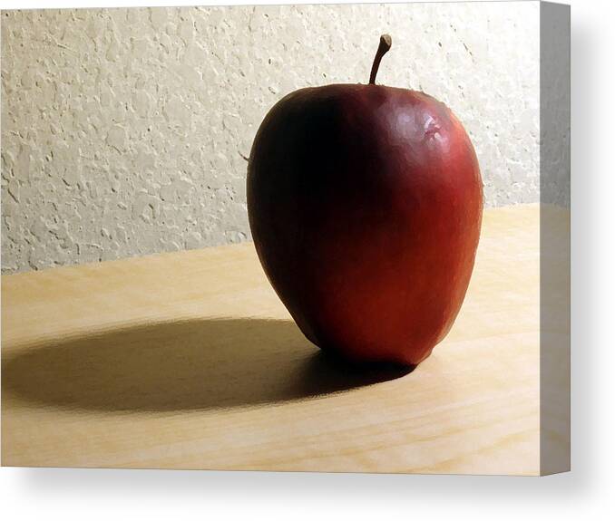 Apple Canvas Print featuring the digital art Red Apple by Eric Forster