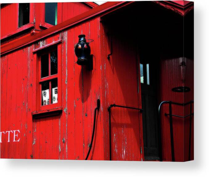 Hovind Canvas Print featuring the photograph Red Caboose by Scott Hovind