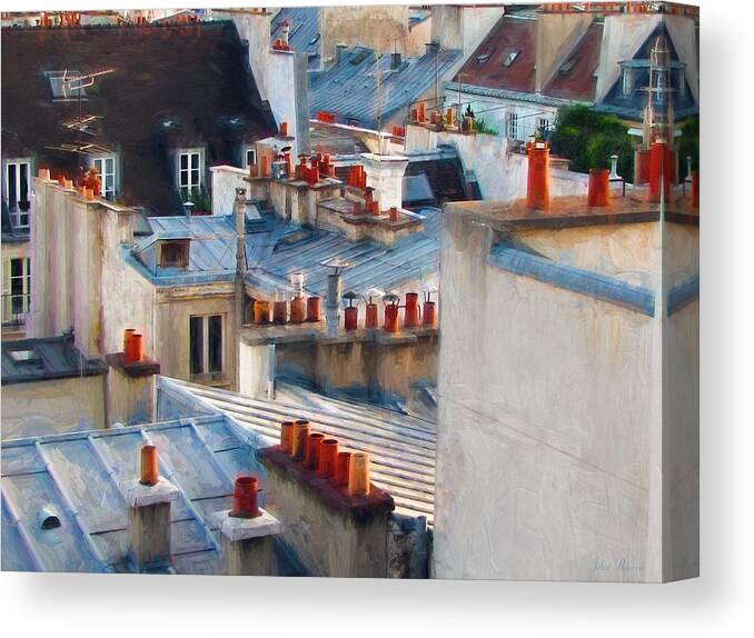 Chimneys Canvas Print featuring the photograph Red Chimneys by John Rivera