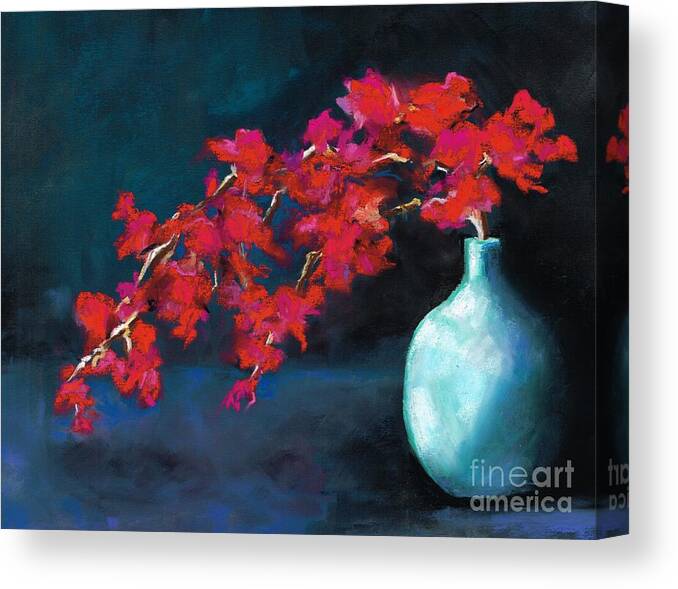 Flowers Canvas Print featuring the painting Red Flowers by Frances Marino