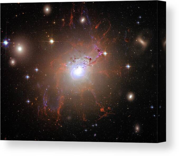 Space Canvas Print featuring the photograph Red Galaxy NGC 1275 Space Image by Matthias Hauser