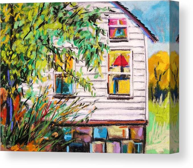 House Canvas Print featuring the painting Red Lampshade by John Williams