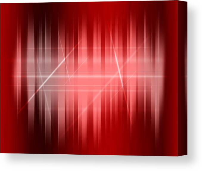 Red Canvas Print featuring the digital art Red Rays by Michael Tompsett
