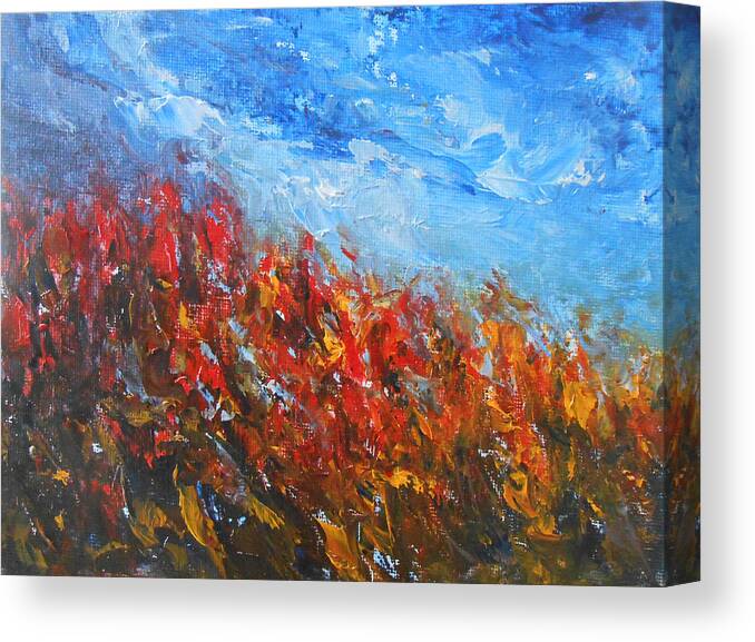 Abstract Canvas Print featuring the painting Red Sensation by Jane See