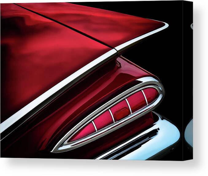 Transportation Canvas Print featuring the digital art Red Tail Impala Vintage '59 by Douglas Pittman
