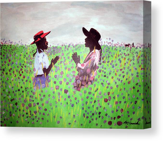 The Color Purple Canvas Print featuring the painting Remember Way Back When by Lee McCormick