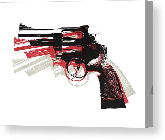 Revolver Canvas Print featuring the digital art Revolver on White by Michael Tompsett