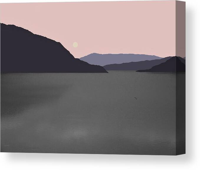 River Fog Canvas Print featuring the mixed media River Fog by Val Arie
