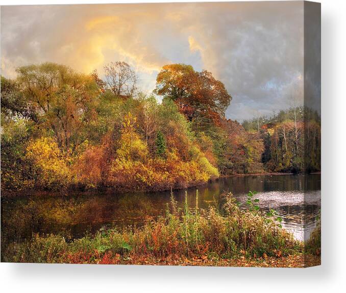 Nature Canvas Print featuring the photograph Riverside Reflections by Jessica Jenney