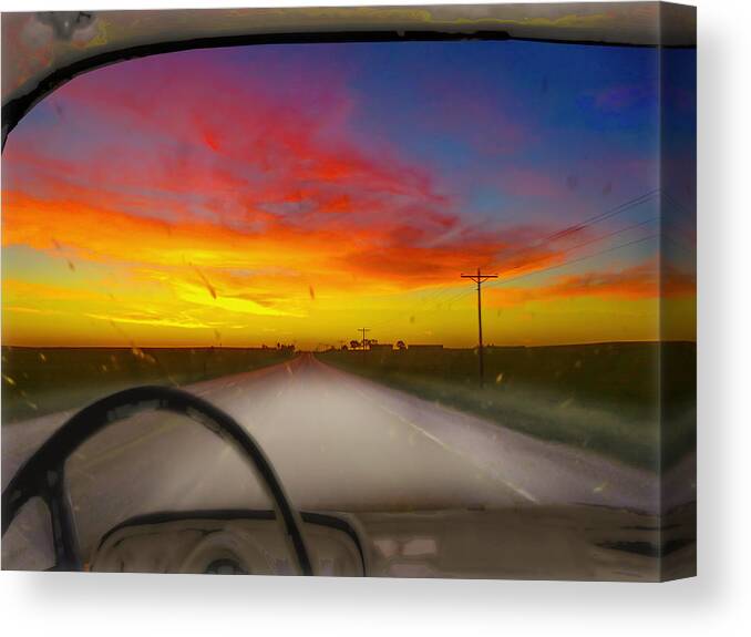 Sunrise Canvas Print featuring the photograph Road To Sunrise by John Anderson
