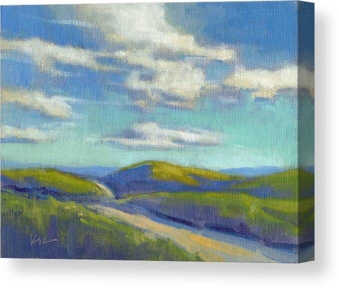 Landscape Canvas Print featuring the painting Road to the Sky by Konnie Kim