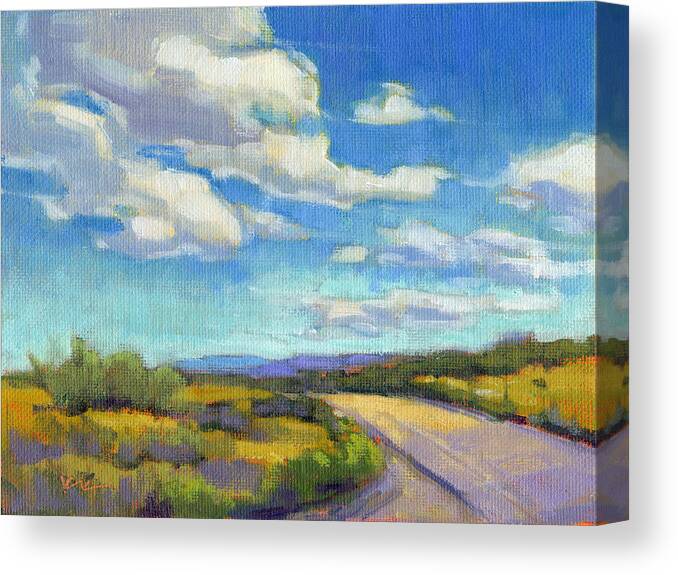 Landscape Canvas Print featuring the painting Road Trip - study by Konnie Kim