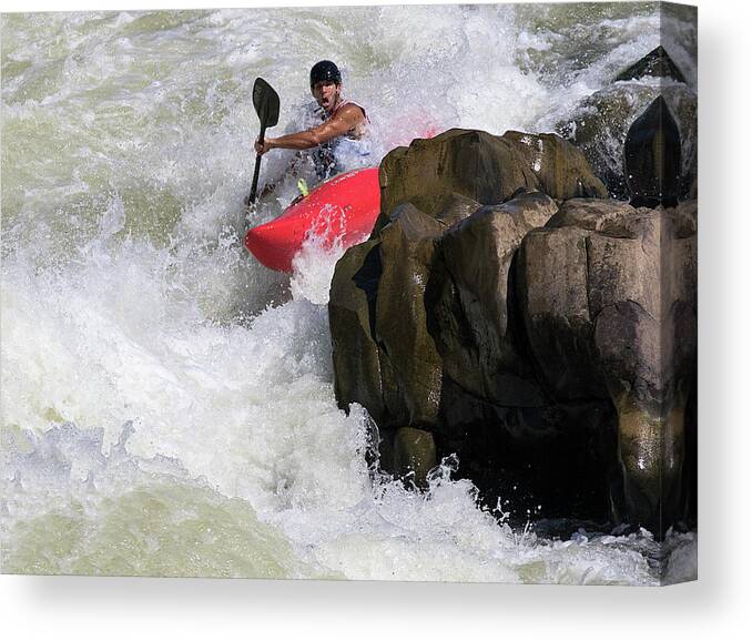 White Water Canvas Print featuring the photograph Rock Runner by Art Cole