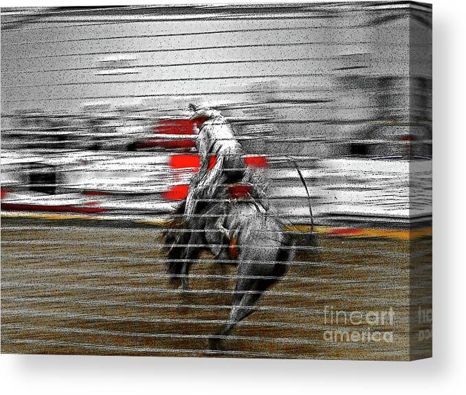 Cowboy Canvas Print featuring the photograph Rodeo Abstract V by Al Bourassa
