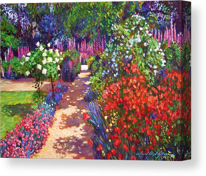 Impressionism Canvas Print featuring the painting Romantic Garden Walk by David Lloyd Glover