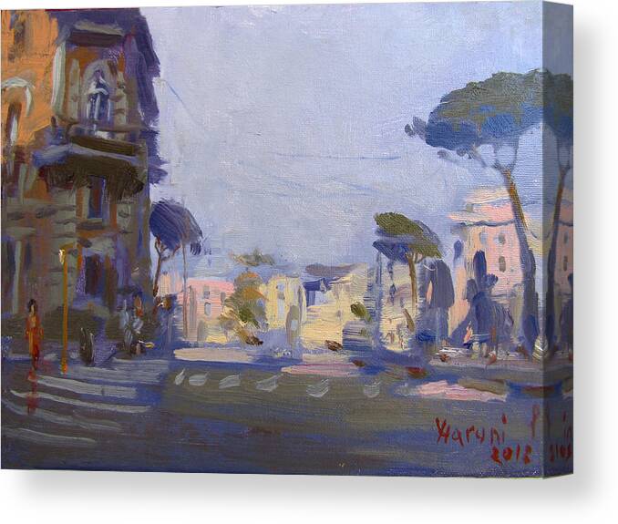 Rome Canvas Print featuring the painting Rome 2018 by Ylli Haruni