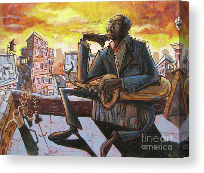 John Canvas Print featuring the painting Roof Trane by Sean Hagan