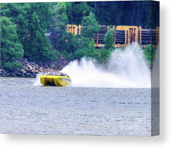 Rooster Tail Speed Boat Canvas Print / Canvas Art by Bill Rogers