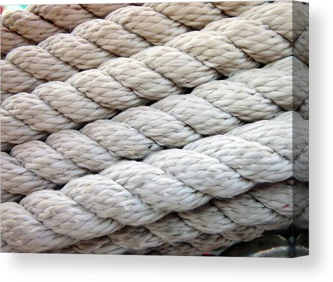 Rope Canvas Print featuring the photograph Rope Strands by Ted Keller
