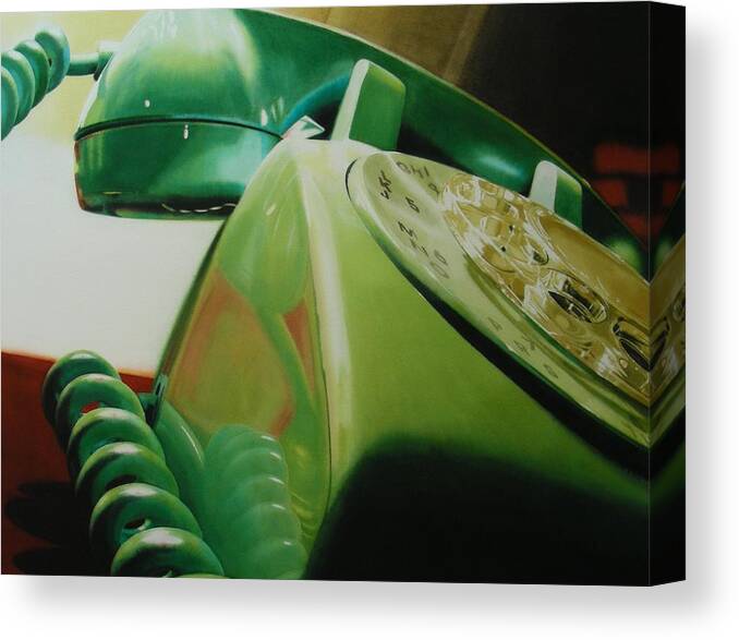 Telephone Canvas Print featuring the painting Rotary by Denny Bond