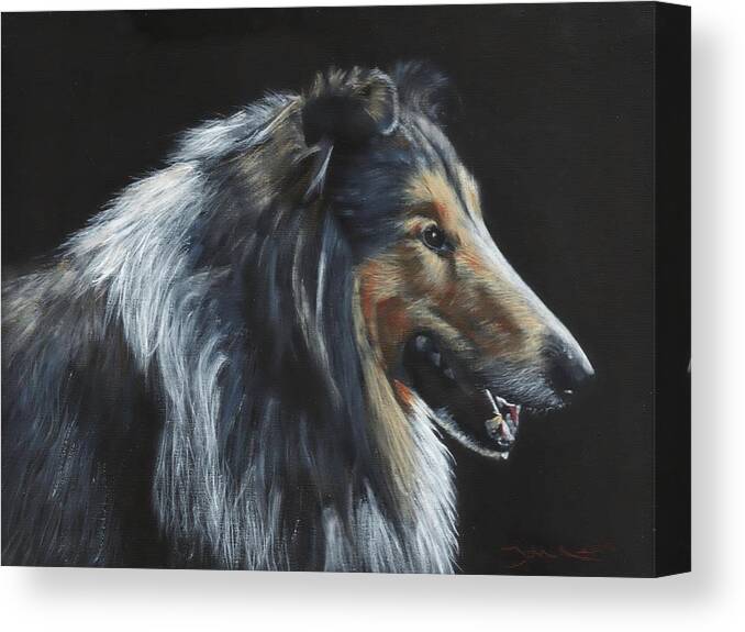Collie Canvas Print featuring the painting Rough Collie by John Neeve
