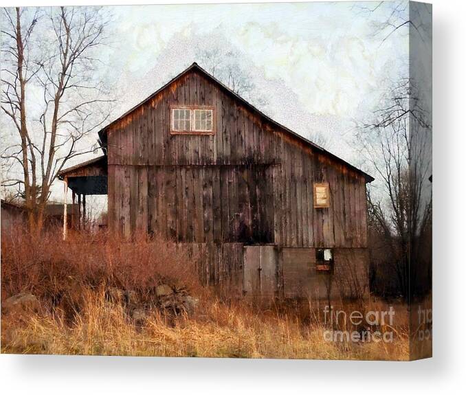 Barn Canvas Print featuring the photograph Rustic Country Barn - Long November by Janine Riley