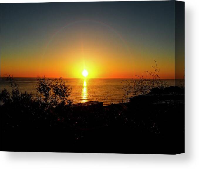 Rebecca Dru Canvas Print featuring the photograph Sacred Geometric Sunset by Rebecca Dru