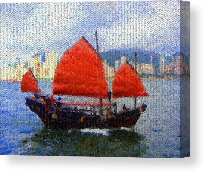 Mosaic Canvas Print featuring the photograph Sailing on the East by Roberto Alamino