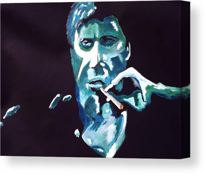 Al Pacino Canvas Print featuring the painting Scarface by Colin O neill