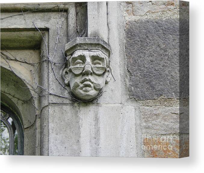 University Of Michigan Canvas Print featuring the photograph Scholarly Face by Phil Perkins