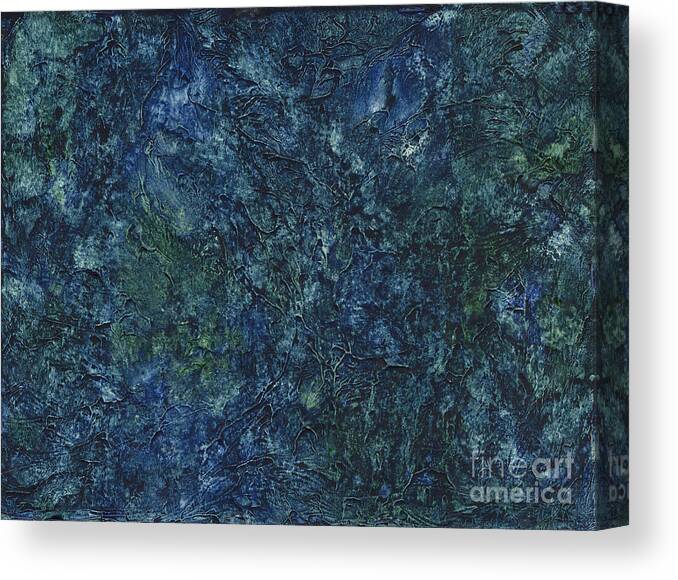 Deep Blue Canvas Print featuring the painting Sea Blue, Sea Green by Conni Schaftenaar