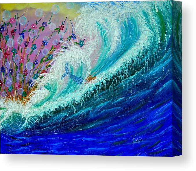 Ocean Canvas Print featuring the painting Sea Fantasy by Kathern Ware