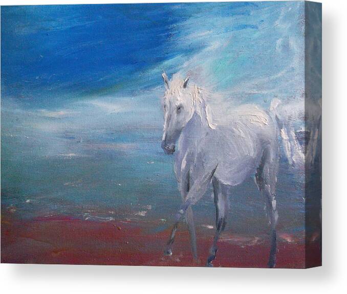 Seahorse Canvas Print featuring the painting Seahorse by Susan Esbensen
