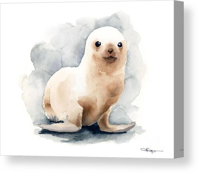 Seal Canvas Print featuring the painting Seal Pup by David Rogers