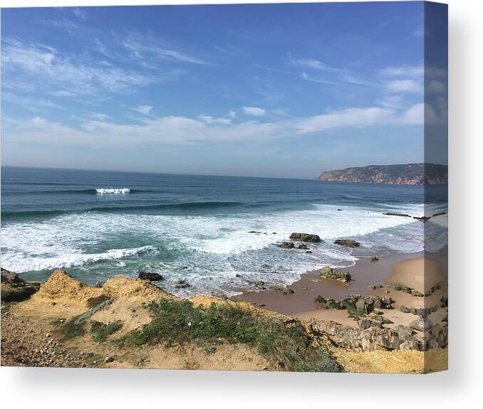 Seascape Canvas Print featuring the photograph Seascape - Portugal #1 by Susan Grunin