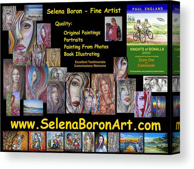 Selena Boron Fine Art Canvas Print featuring the painting Selena Boron Photo Card 1 by Selena Boron