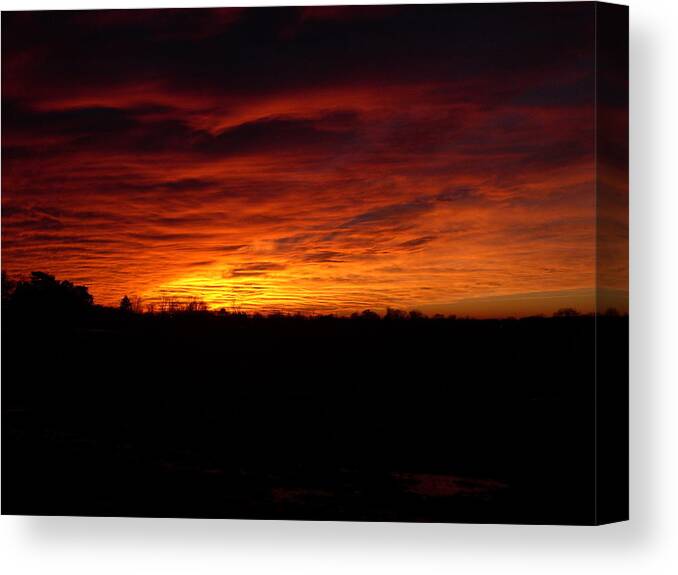 Landscape Canvas Print featuring the photograph Set The Sun by Traci Goebel