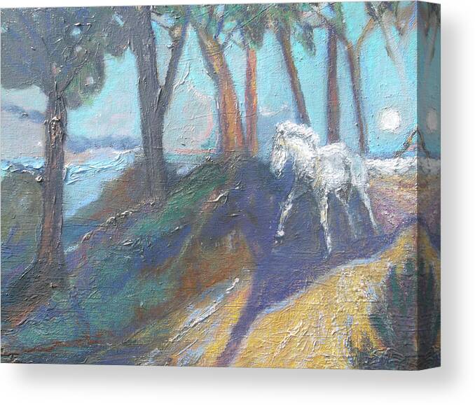 Horse Canvas Print featuring the painting Shadow Runner by Susan Esbensen